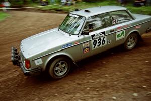 Don Paulsen / Charles Paulsen Volvo 240GT at the first hairpin on Colton Stock, SS5.