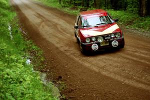 Dmitri Kishkarev / Scott Comens VW GTI sets up for the first hairpin on Colton Stock, SS5.
