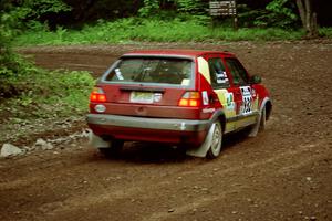 Dmitri Kishkarev / Scott Comens VW GTI at the first hairpin on Colton Stock, SS5.