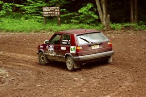 Scott Naturale / Don DeRose VW GTI at the first hairpin on Colton Stock, SS5.