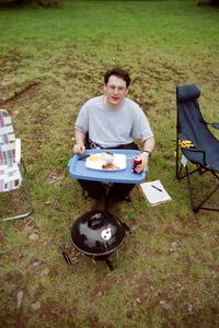 Richard Beels having dinner at Germania service.