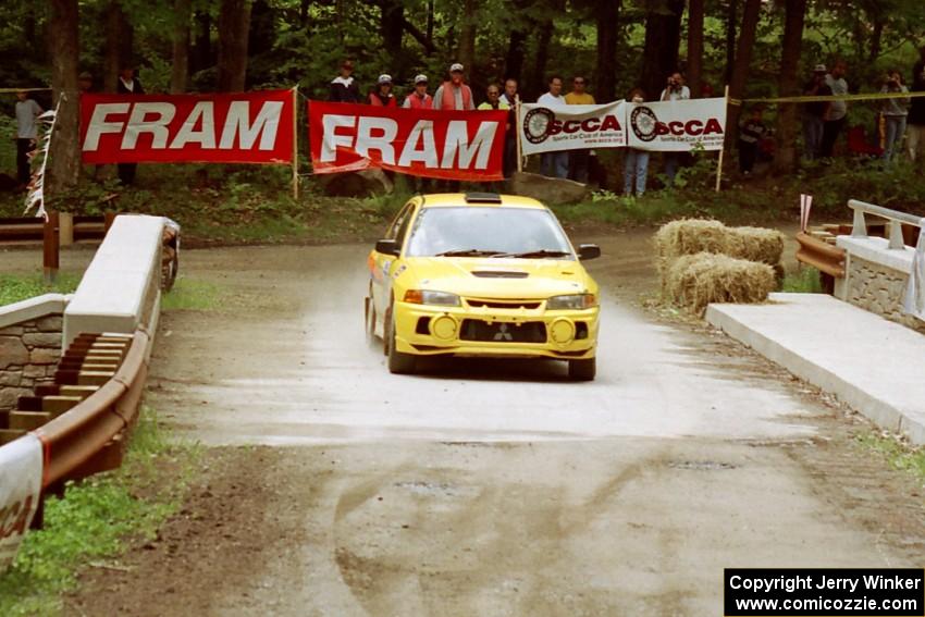 John Drislane / Declan Hegarty Mitsubishi Lancer Evo IV comes through the spectator area at Phasa, SS4.