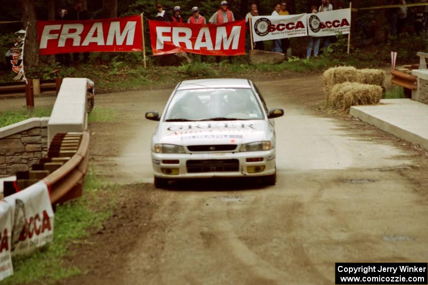 Greg Healey / John MacLeod Subaru Impreza comes through the spectator area at Phasa, SS4.