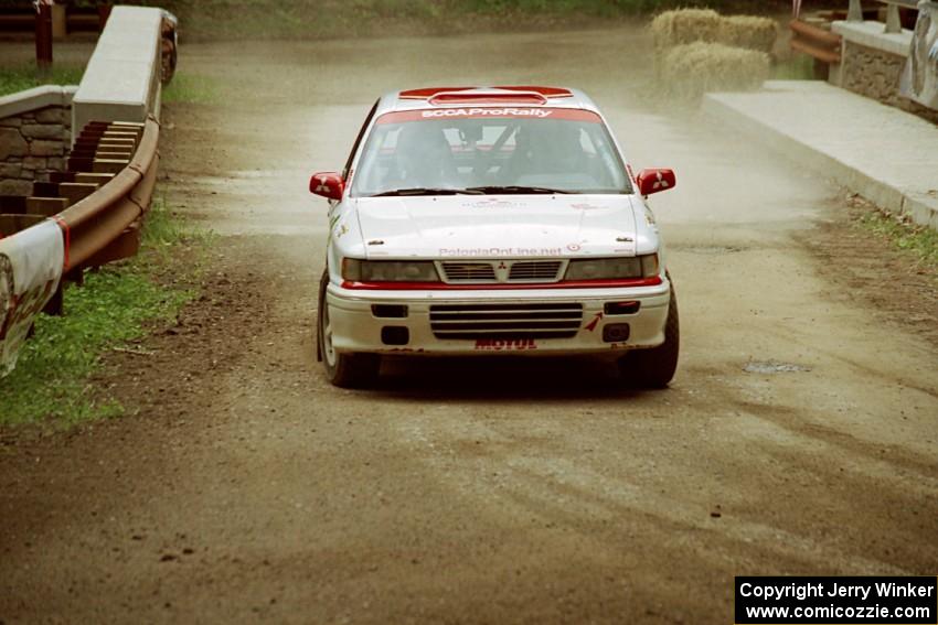 Arthur Wojcik / Dominik Jozwiak Mitsubishi Galant VR-4 comes through the spectator area at Phasa, SS4.