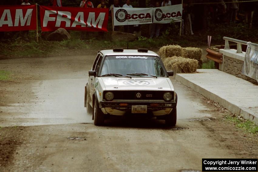 Jon Hamilton / Josh Westhoven VW Rabbit comes through the spectator area at Phasa, SS4.