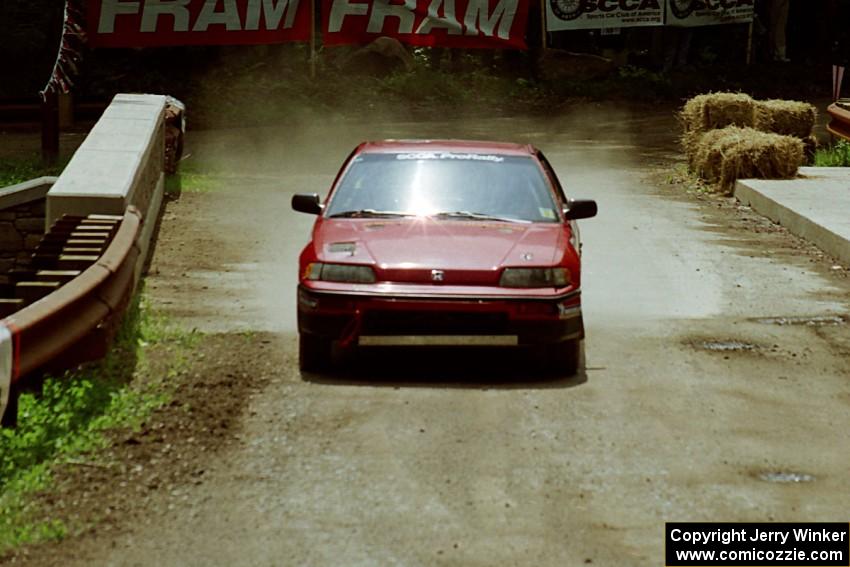 Charles Sherrill / Bryan O'Neal Honda CRX Si comes through the spectator area at Phasa, SS4.