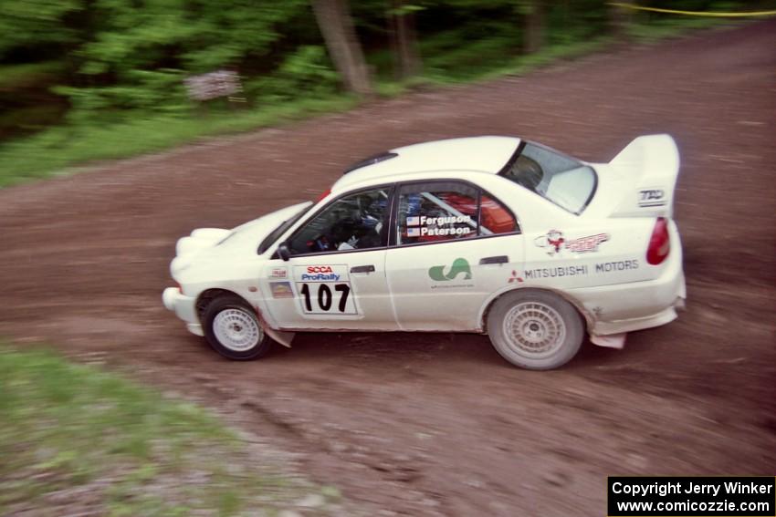 Tim Paterson / Scott Ferguson Mitsubishi Lancer Evo IV at the first hairpin on Colton Stock, SS5.