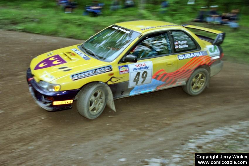 Jonathan Ryther / Janice Damitio Subaru Impreza 2.5RS at the first hairpin on Colton Stock, SS5.