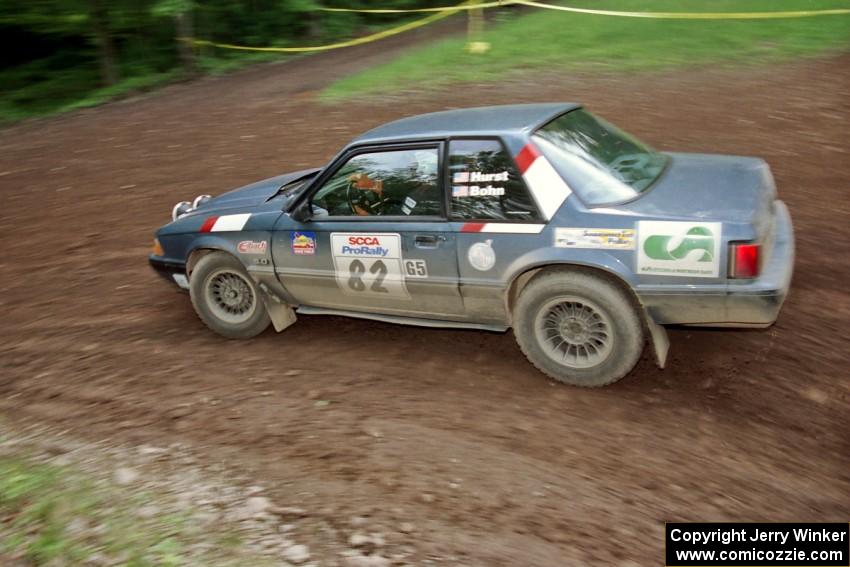 Mike Hurst / Rob Bohn Ford Mustang at the first hairpin on Colton Stock, SS5.