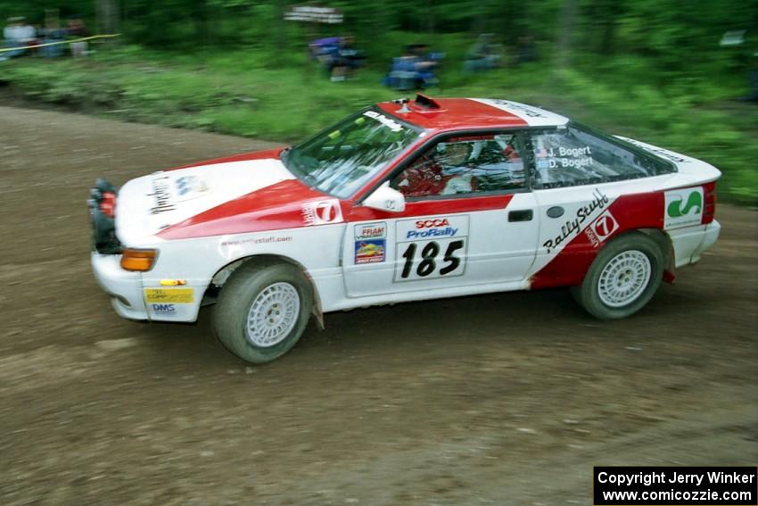 Jon Bogert / Daphne Bogert Toyota Celica All-Trac at the first hairpin on Colton Stock, SS5.
