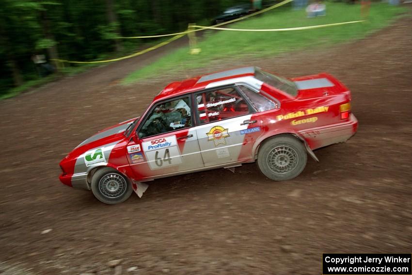 Sylvester Stepniewski / Adam Pelc Audi 4000 Quattro at the first hairpin on Colton Stock, SS5.