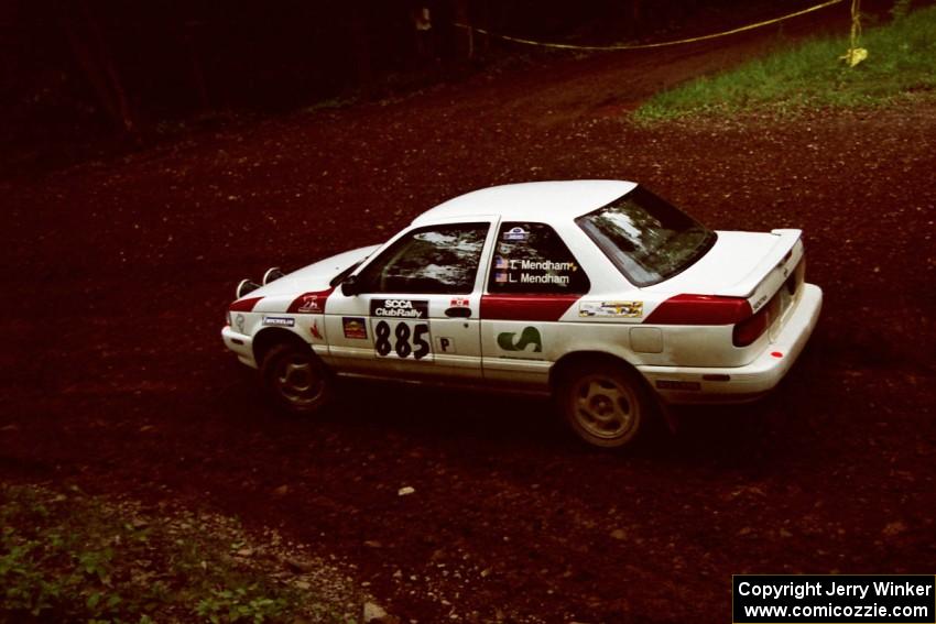 Ted Mendham / Lise Mendham Nissan Sentra SE-R at the first hairpin on Colton Stock, SS5.