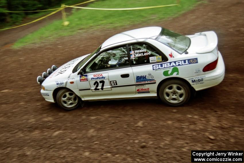 Greg Healey / John MacLeod Subaru Impreza at the first hairpin on Colton Stock, SS5.