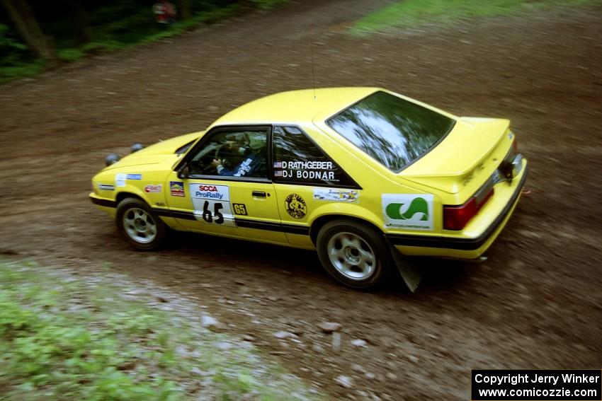 Don Rathgeber / D.J. Bodnar Ford Mustang at the first hairpin on Colton Stock, SS5.