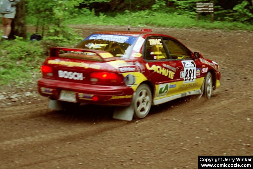 Pierre Bazinet / Dave Shindle Subaru Impreza 2.5RS at the first hairpin on Colton Stock, SS5.