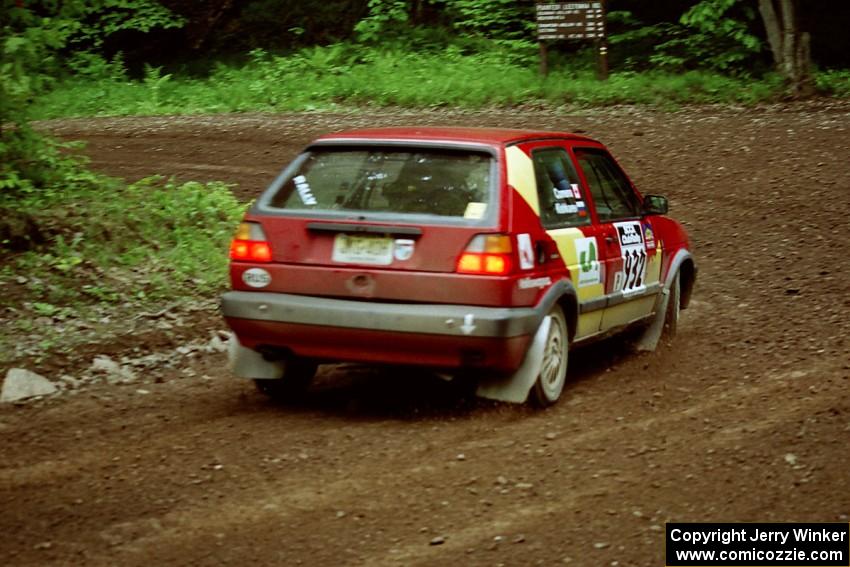 Dmitri Kishkarev / Scott Comens VW GTI at the first hairpin on Colton Stock, SS5.