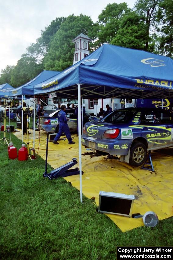 Prodrive Subaru WRX STis at Germania service.