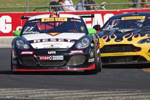 Jack Baldwin's Porsche Cayman and Lou Gigliotti's Aston Martin Vantage GT4