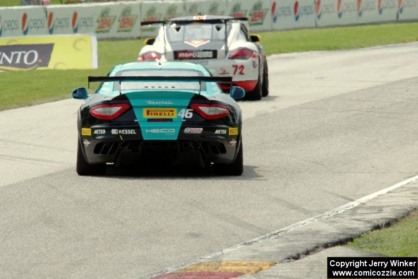 Nick Mancuso's Maserati GrandTurismo MC chases Buz McCall's Porsche Cayman