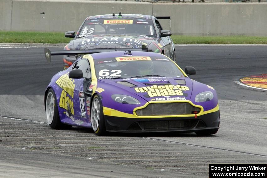 Mark Klenin's Aston Martin Vantage GT4  and Dan Martinson's Ford Mustang Boss 302