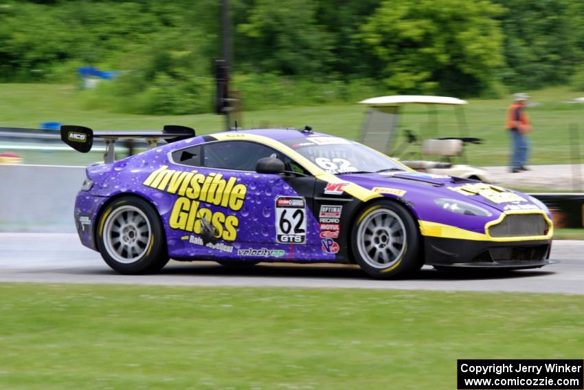 Mark Klenin's Aston Martin Vantage GT4 loses its engine.