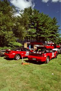 Shane Mitchell / Paul Donnelly Eagle Talon and Brendan Cunningham / Paul McClean Eagle Talon TSi prior to the start of the event