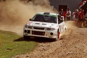 Seamus Burke / Frank Cunningham Mitsubishi Lancer Evo IV at the finish of SS1, Mexico Rec.