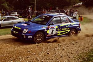 Pat Richard / Ian McCurdy Subaru WRX at the finish of SS1, Mexico Rec.