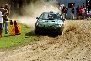 Tad Ohtake / Martin Dapot Ford Escort ZX2 at the finish of SS1, Mexico Rec.