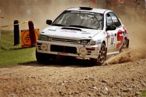 Henry Krolikowski / Cindy Krolikowski Subaru WRX STi at the finish of SS1, Mexico Rec.