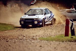 Ramana Lagemann / Russ Hughes Subaru WRX STi at the finish of SS1, Mexico Rec.