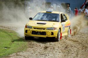 John Drislane / Declan Hegarty Mitsubishi Lancer Evo IV at the finish of SS1, Mexico Rec.