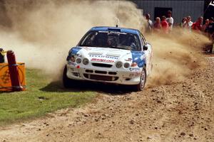 Noel Lawler / Charles Bradley Hyundai Tiburon at the finish of SS1, Mexico Rec.