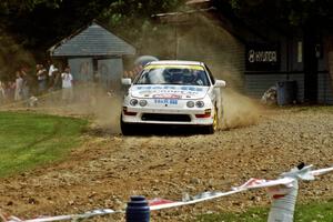 Guy Anderson / Alex Gelsomino Acura Integra Type R at the finish of SS1, Mexico Rec.