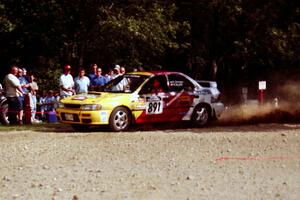 Randy Zimmer / Russell Strate, Jr. Subaru Impreza at the finish of SS1, Mexico Rec.