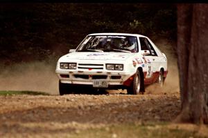 Lesley Suddard / Doc Shrader Dodge Shelby Charger at the finish of SS1, Mexico Rec.