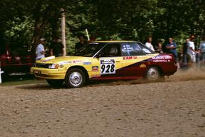 Dean Fry / Rick Davis Subaru Legacy at the finish of SS1, Mexico Rec.