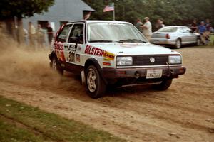 Tony Chavez / Doug Robinson VW GTI at the finish of SS1, Mexico Rec.