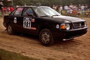 Paul Tingaud / Phillip Ho Audi 80 Quattro at the finish of SS1, Mexico Rec.