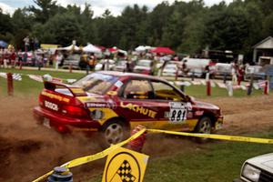 Pierre Bazinet / Dave Shindle Subaru Impreza 2.5RS at the finish of SS1, Mexico Rec.