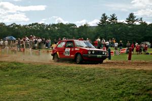 John Rahill / Vlad Hladky VW GTI at the finish of SS1, Mexico Rec.