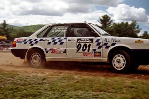 Gerry Brinkman / Will Sekella Audi 4000 Quattro at the finish of SS1, Mexico Rec.