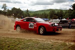 Michael Zamikhovsky / Josh Bressem Toyota Celica GT-4 at the finish of SS1, Mexico Rec.