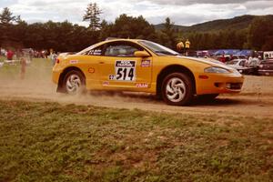 Roland McIvor / Ronan Burke Mitsubishi Eclipse near the finish of SS1, Mexico Rec.