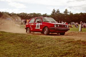 J.B. Niday / Diane Sargent VW GTI at the finish of SS1, Mexico Rec.