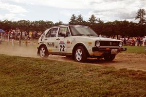 Jon Hamilton / Ken Sabo VW Rabbit at the finish of SS1, Mexico Rec.