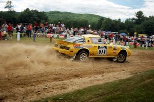 Nui Srisook / Sumit Panjabi Mazda RX-7 at the finish of SS1, Mexico Rec.