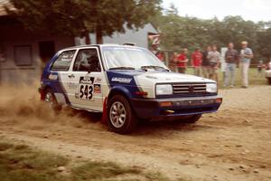 Chris Whiteman / Mike Paulin VW GTI at the finish of SS1, Mexico Rec.