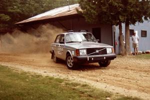 Don Paulsen / Charles Paulsen Volvo 240GT at the finish of SS1, Mexico Rec.