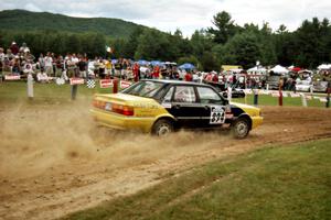 Vittorio Bares / Tim Duggan Audi 4000CS Quattro at the finish of SS1, Mexico Rec.